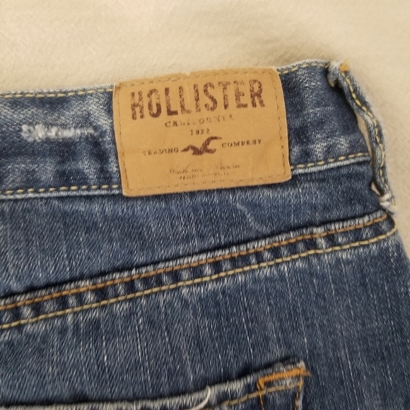 Hollister Blue Distressed Denim Mini Skirt Size 25 - Picture 7 of 11